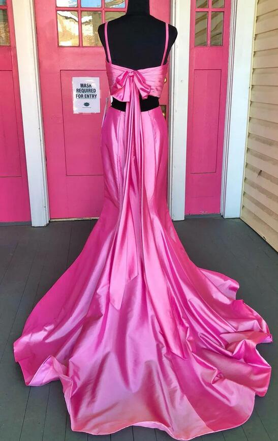 Straps Two Pieces Mermaid Long Prom Dress