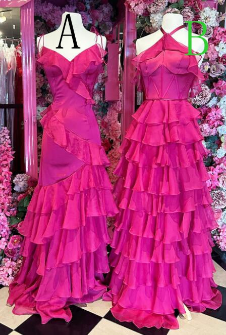 Long Prom Dress with Ruffle Skirt