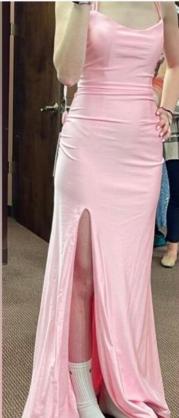 Straps Mermaid Long Prom Dress with Slit