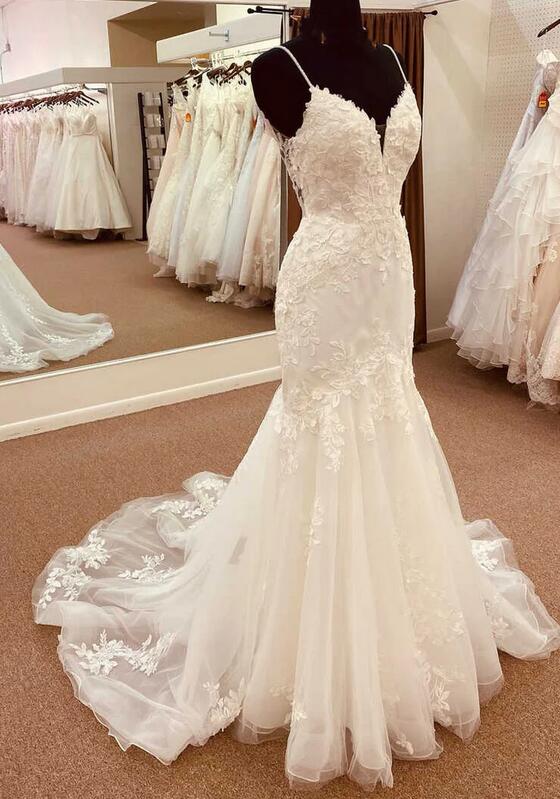 Straps Mermaid Tulle/lace Wedding Dress