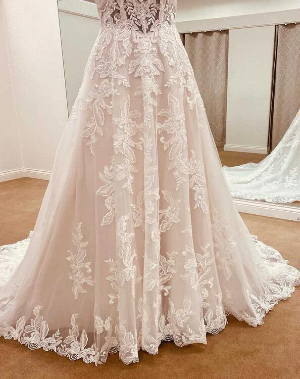 Straps A-line Lace Wedding Dress