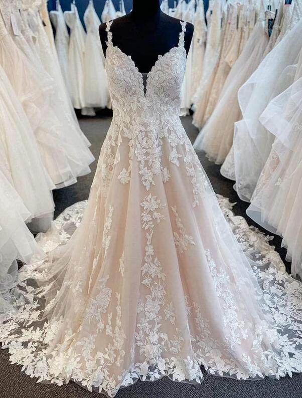 Straps A-line Tulle/Lace Wedding Dress