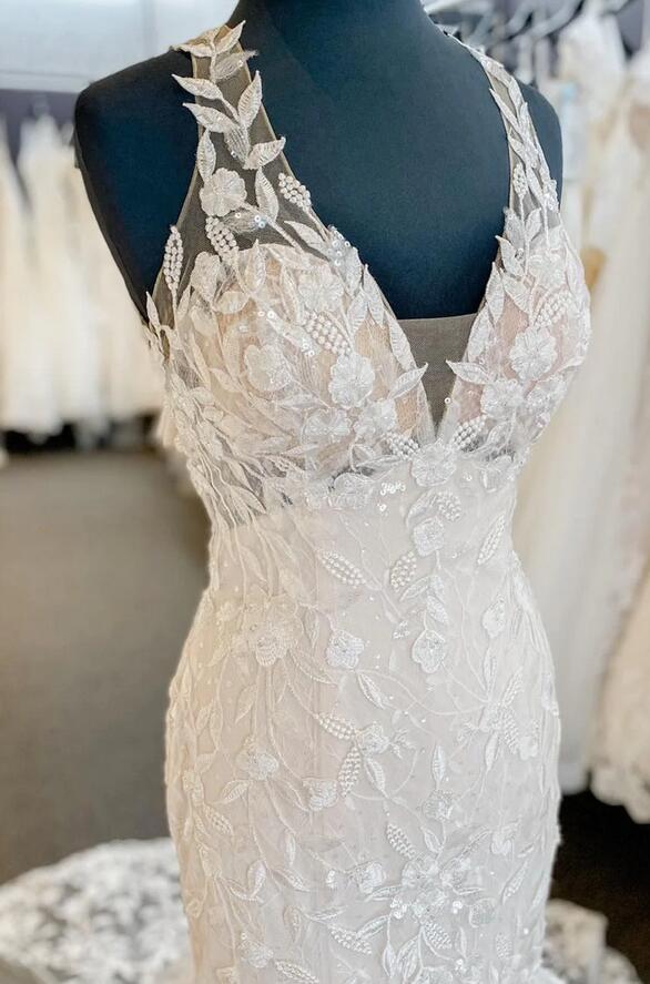 Halter Neck Mermaid Tulle/Lace Wedding Dress