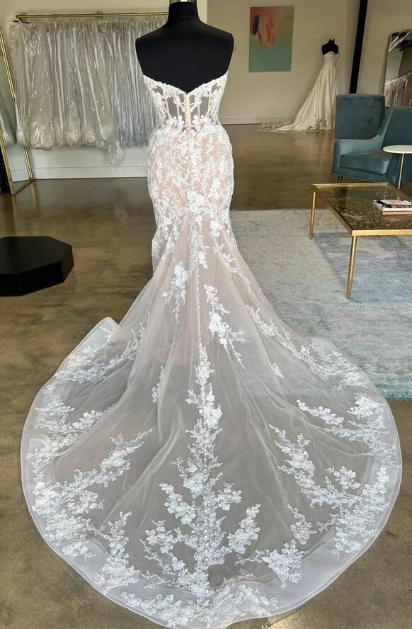 Strapless Mermaid Tulle/Lace Wedding Dress