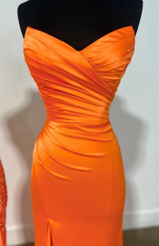 Strapless Mermaid Long Prom Dress with Slit