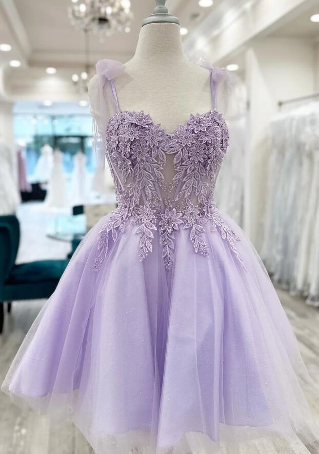 Short Homecoming Dress with Lace Top