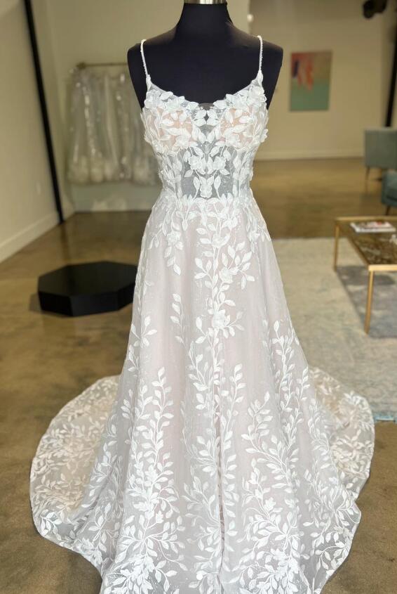 Mermaid Lace/Tulle A-line Wedding Dress with Open Back