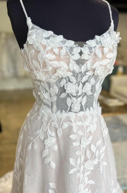 Mermaid Lace/Tulle A-line Wedding Dress with Open Back