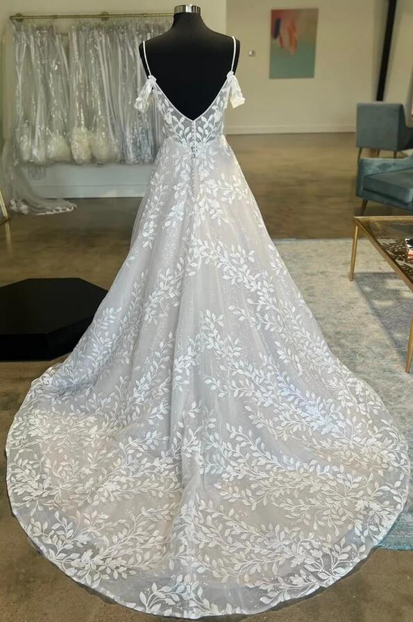 Mermaid Lace/Tulle A-line Wedding Dress with Open Back