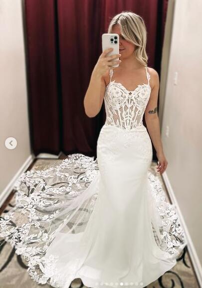 Straps Mermaid Tulle/Lace Wedding Dress