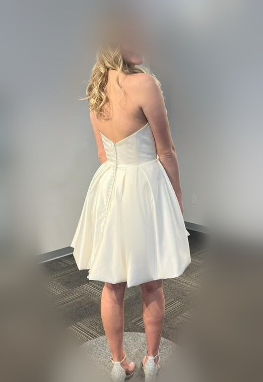 Strapless Wedding Receiption Dress Short Wedding Dress