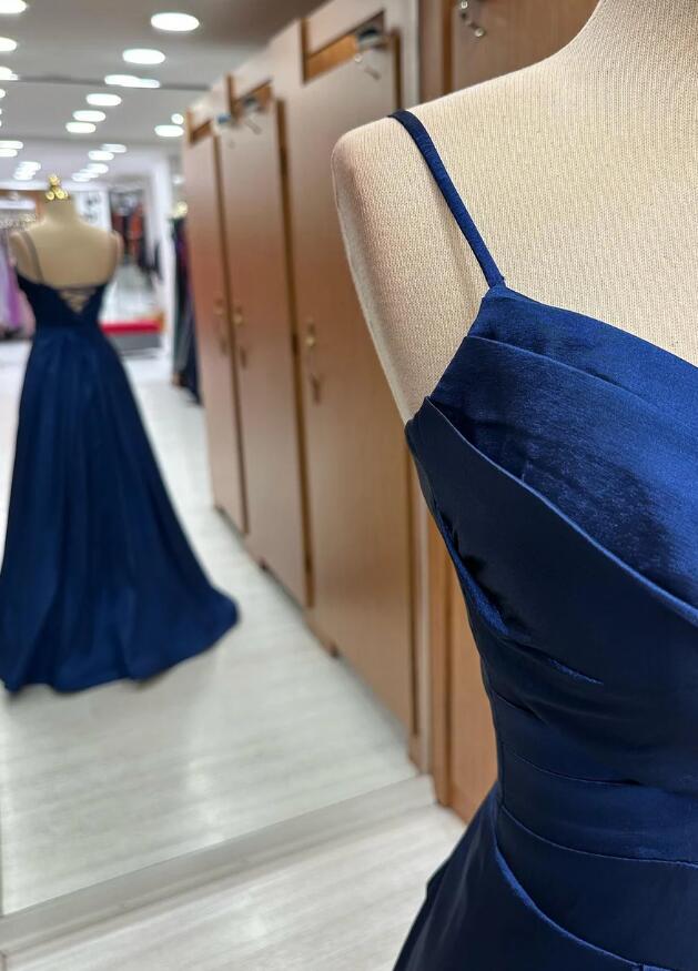 Straps A-line Long Prom Dress