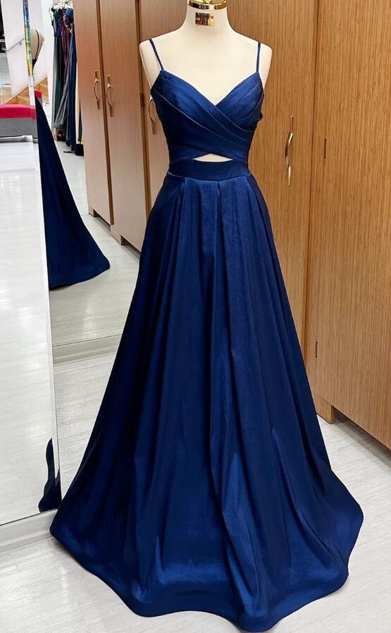 Straps A-line Long Prom Dress