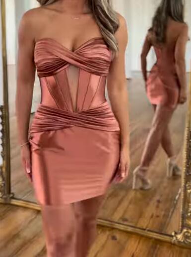 Strapless Fitted Short Homecoming Dress