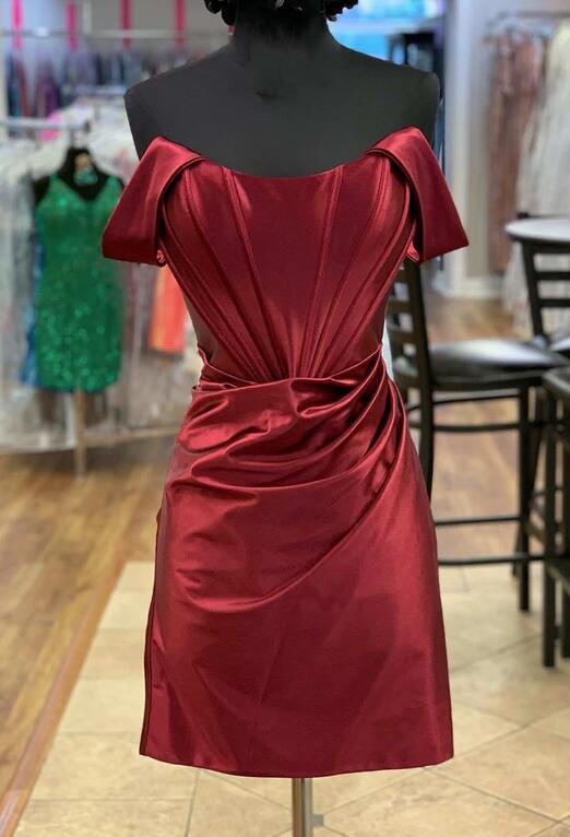 Off the Shoulder Fitted Short Homecoming Dress