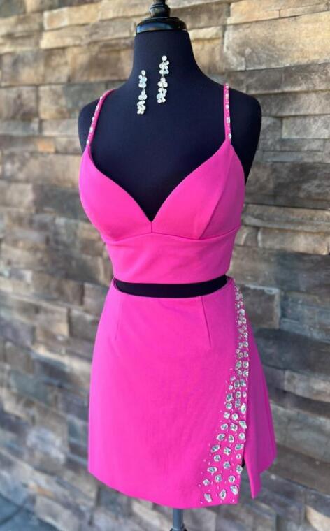 Two Pieces Short Homecoming Dress with Beading – DressesTailor Two Pieces Short Homecoming Dress with Beading – DressesTailor