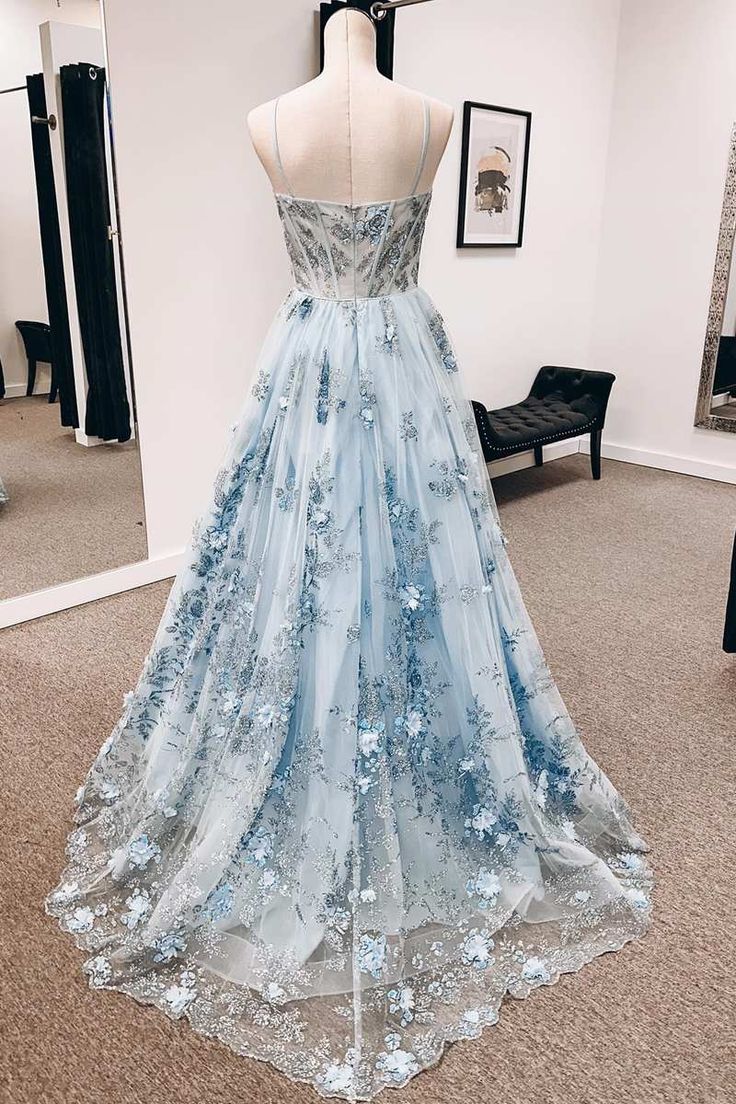 3D Floral Lace Sweetheart A-Line Long Prom Dress