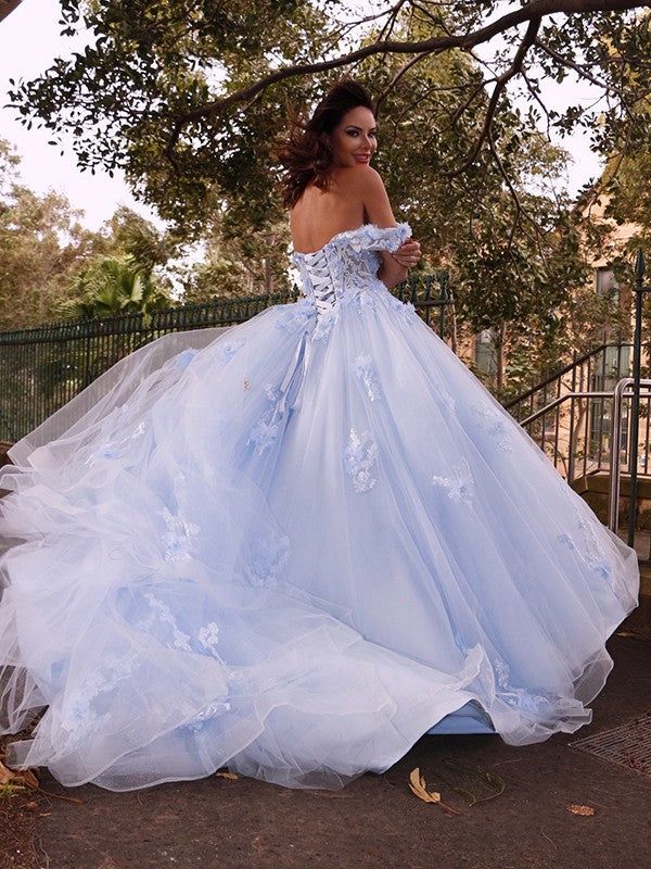 Ball Gown Off-the-Shoulder Prom Dresses,Sweet 16 Dresses