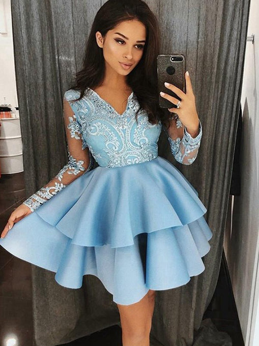 Light Blue Short Prom Dress, Homecoming Dresses, Graduation School Party Gown Light Blue Short Prom Dress, Homecoming Dresses, Graduation School Party Gown
