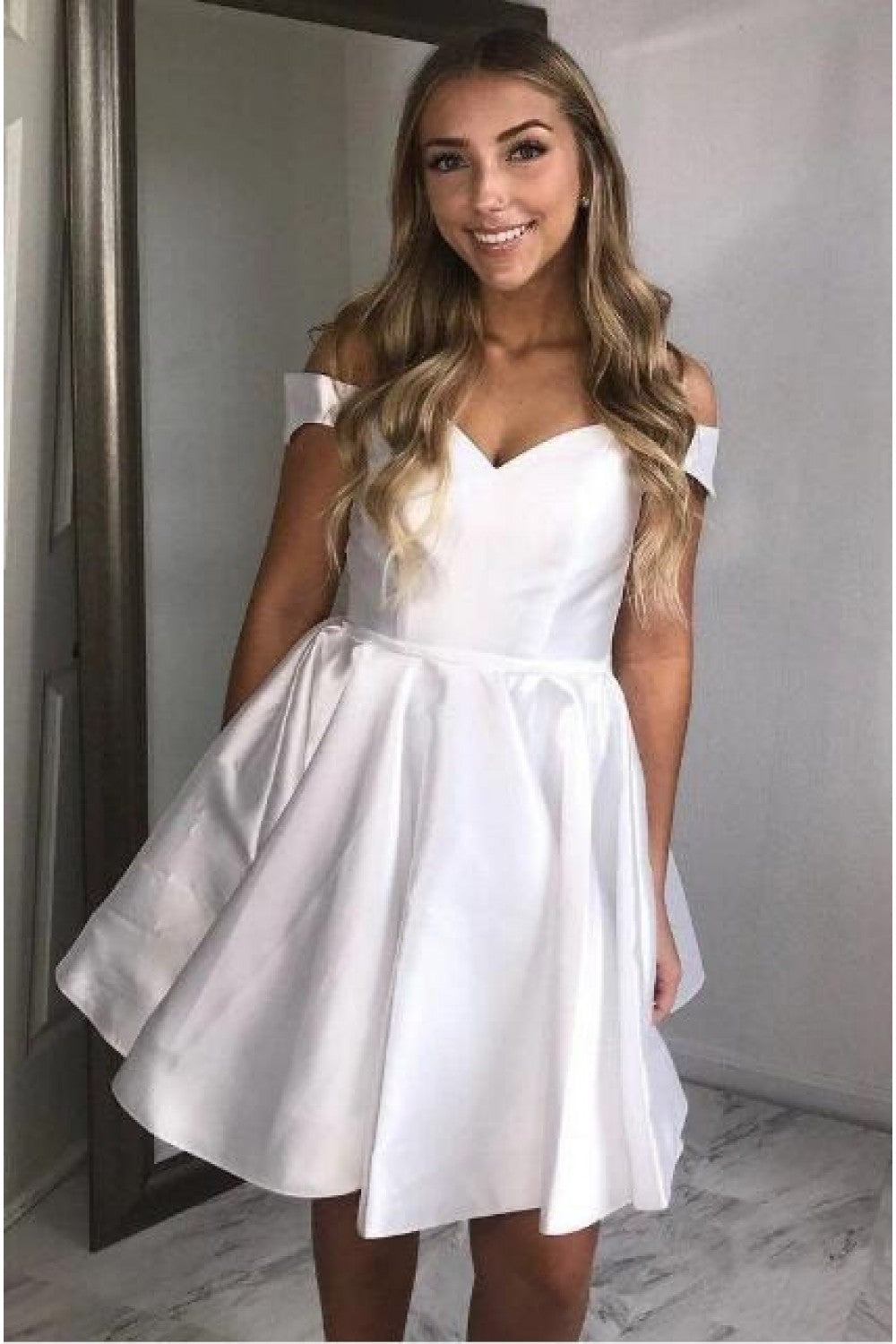 White Homecoming Dress 2020, Short Prom Dress ,Dresses For Graduation Party, Evening Dress, Formal Dress, DTH0749