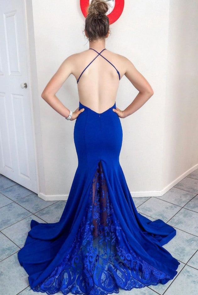 Backless Prom Dress Halter Neckline, Pageant Dress, Evening Dress, Dance Dresses, Graduation School Party Gown