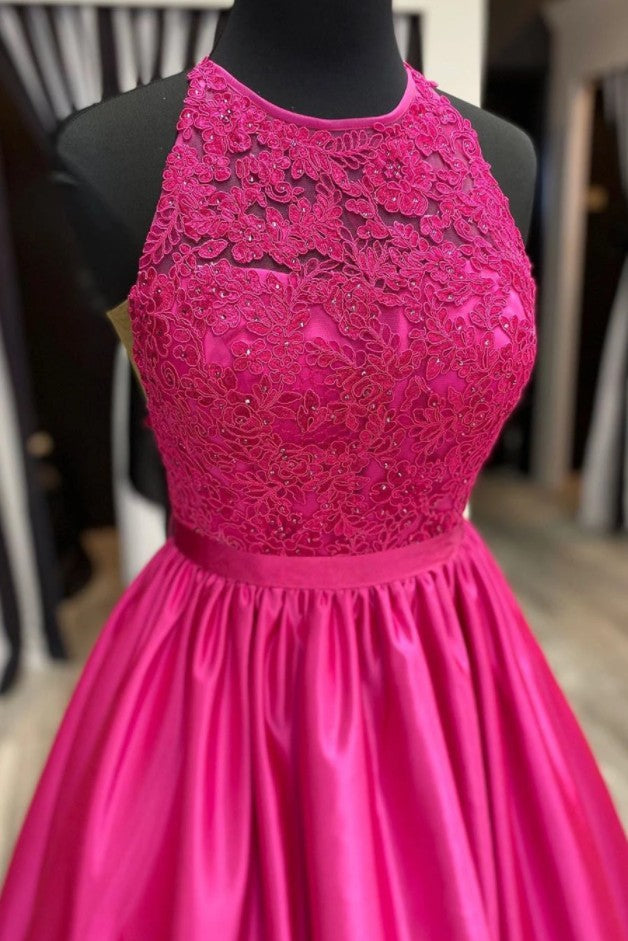 Prom Dress Halter Neckline, Pageant Dress, Evening Dress, Dance Dresses, Graduation School Party Gown
