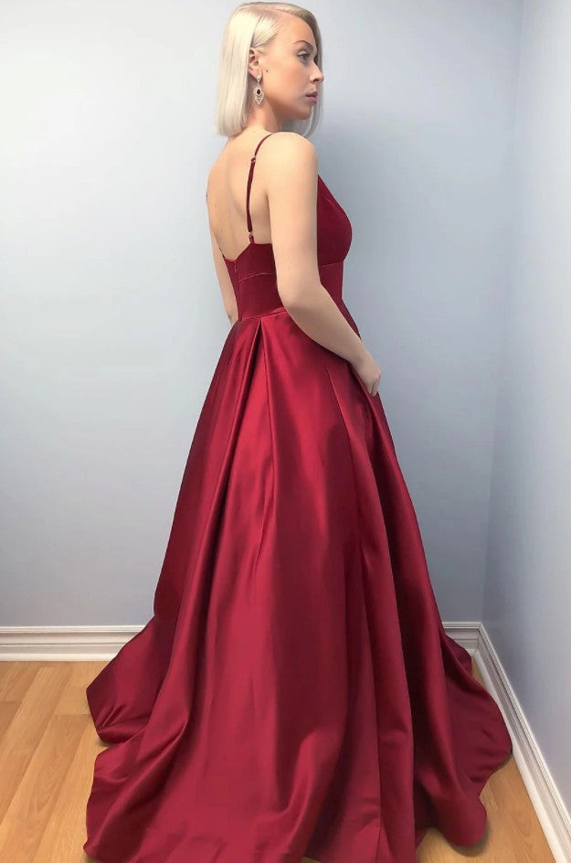 Sexy Prom Dress Deep V Neckline, Pageant Dress, Evening Dress, Dance Dresses, Graduation School Party Gown