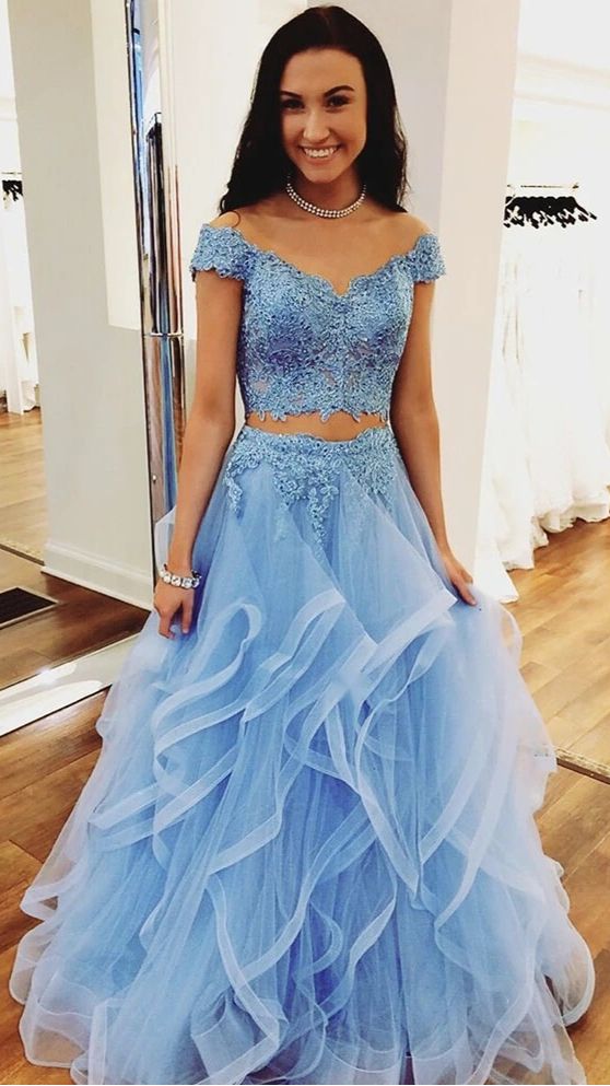 Two Pieces Prom Dress, Evening Dress, Formal Dress, Dance Dresses, Graduation School Party Gown