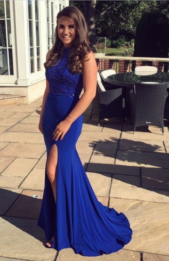 Mermaid Royal Blue Prom Dress Evening Dress Dance Dresses