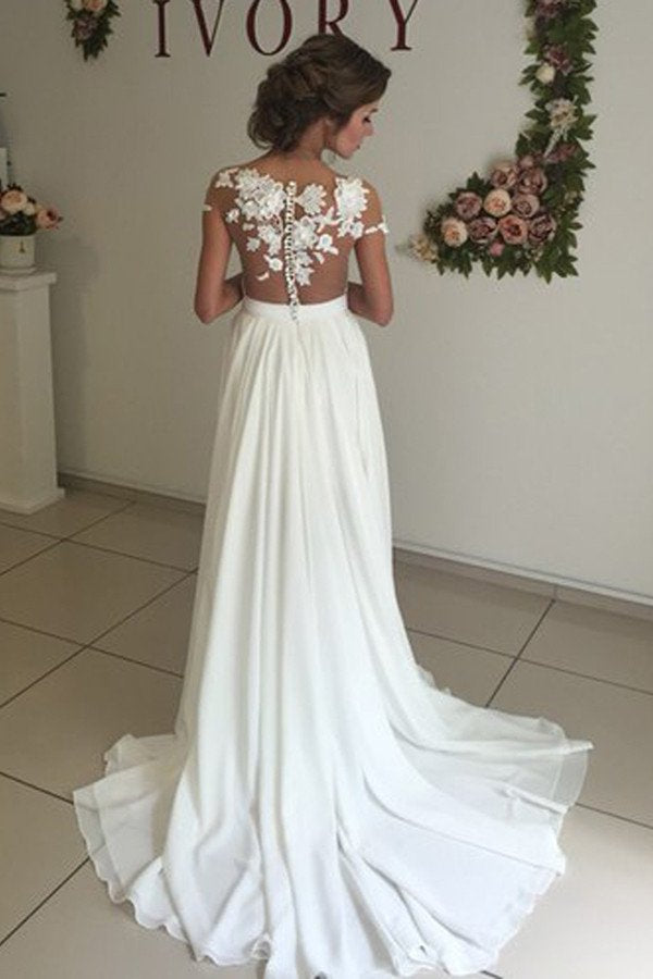 Sexy Wedding Dress with Slit, Dresses For Wedding, Bridal Gown ,Bride Dress, Dresses For Brides