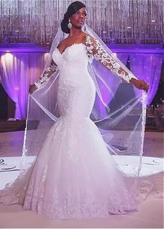 Mermaid Style Wedding Dress 2 In 1, Bridal Gown ,Dresses For