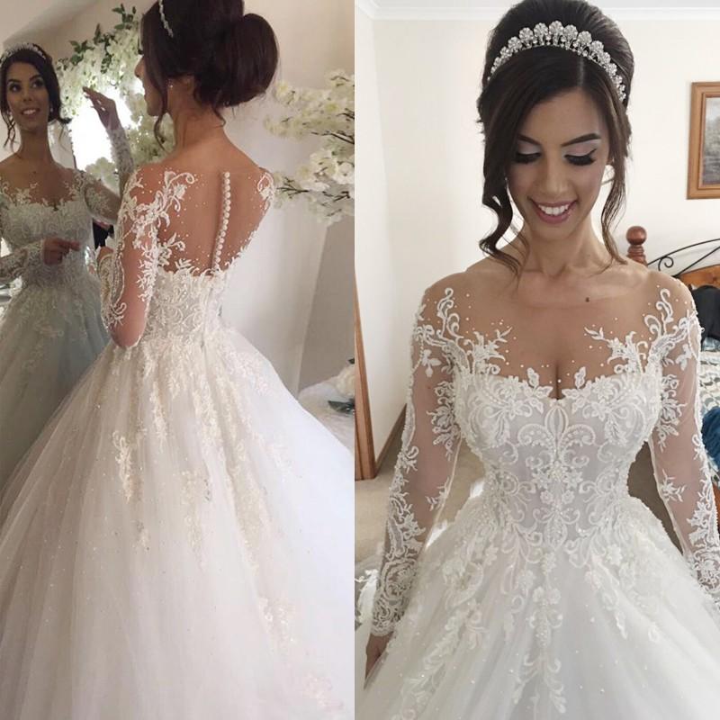 New Style Wedding Dress Long Sleeves, Bridal Gown ,Dresses For Brides