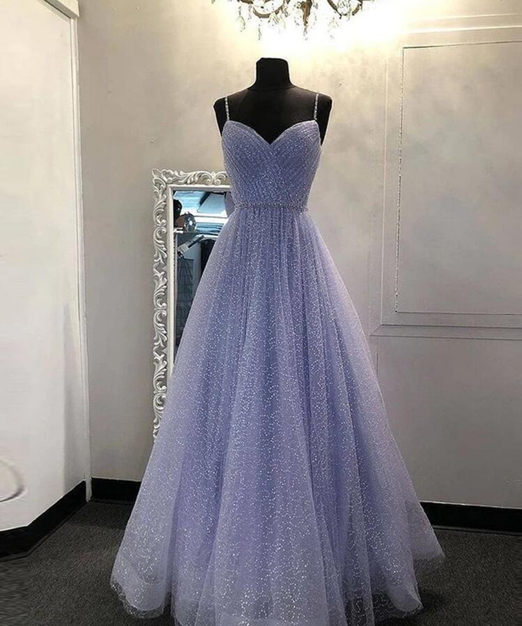 Sparkly Long Prom Dress with Beading,Prom Dresses,Pageant Dress