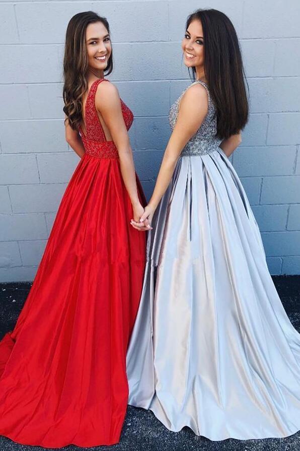 Prom Dress with Pocketes, Prom Dresses, Graduation School Party Gown