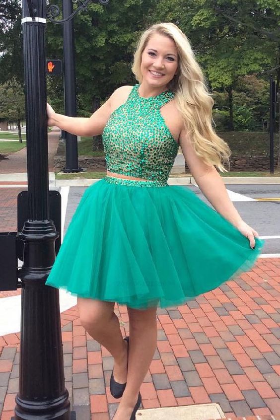 Two Pieces Homecoming Dress 2023, Short Prom Dress ,Back To School Party Dress, Evening Dress, Formal Dress