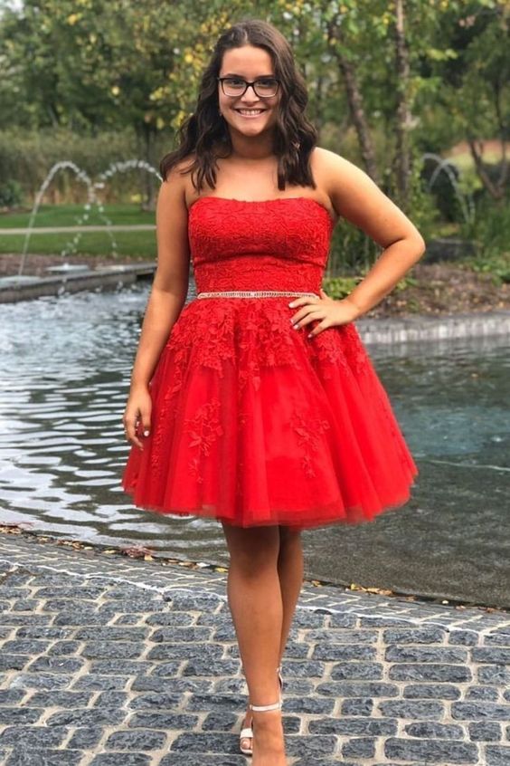 Red Homecoming Dress 2022, HOCO Dress, Short Prom Dress ,Back To School Party Dress, Evening Dress, Formal Dress