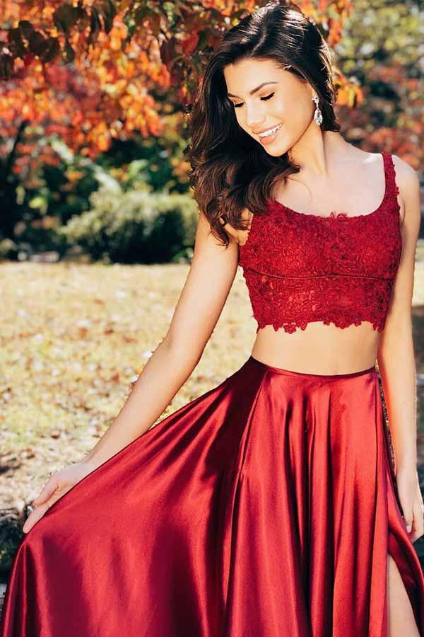 Sexy Prom Dress Two Pieces, Graduation School Party Gown, Winter Formal Dress