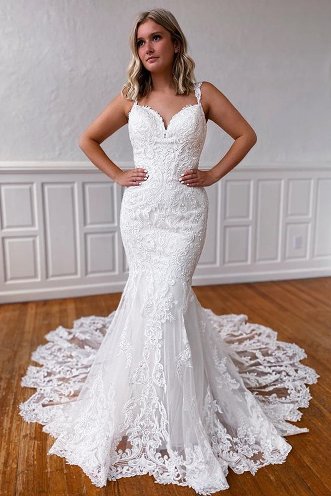Mermaid Lace/Tulle Wedding Dresses,Dresses For Wedding,Bridal Gown,Bride Dress,Dresses For Brides