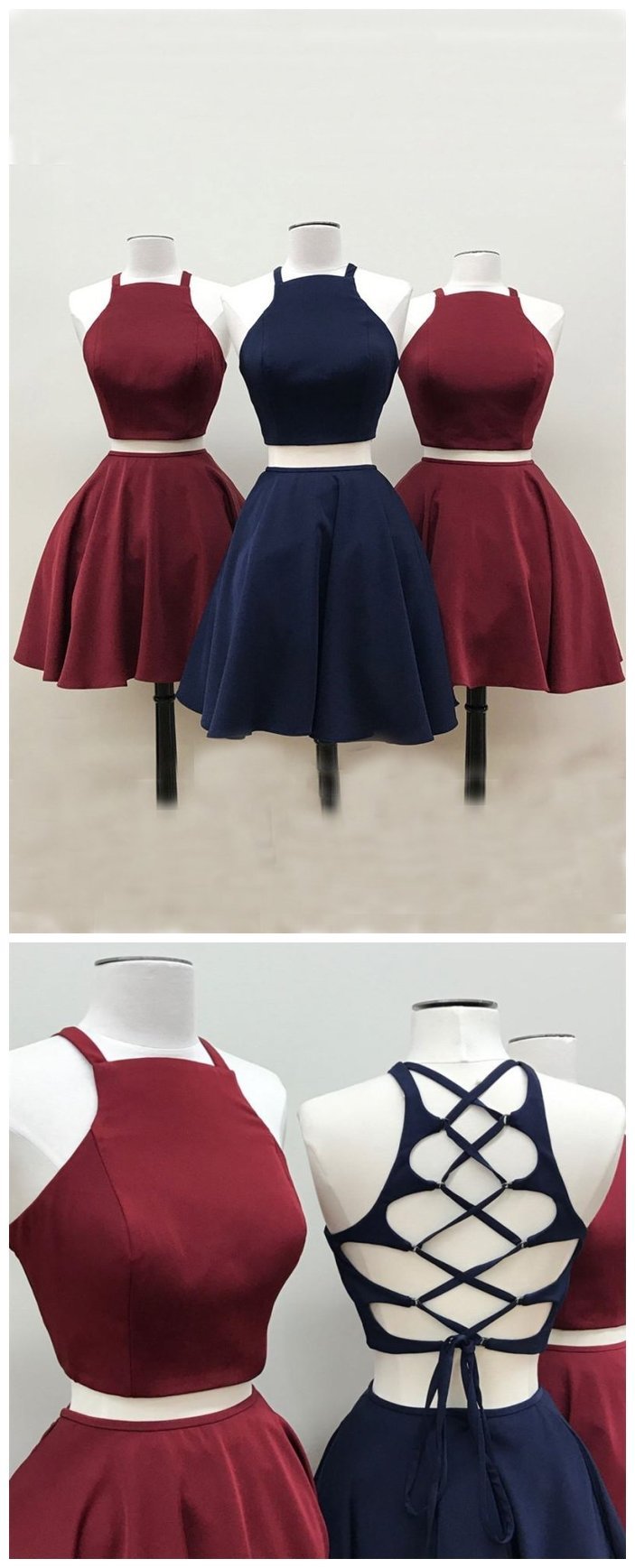Two Pieces Short Prom Dress, Homecoming Dresses, Graduation School Party Gown, Winter Formal Dress
