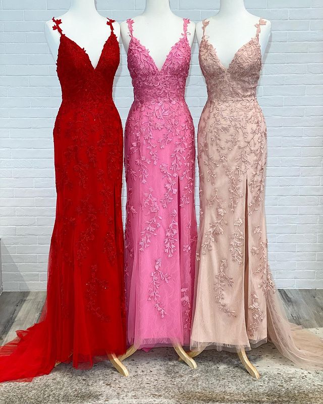 Tulle Prom Dress Long with Appliques and Beading,Prom Dresses,Pageant Dress