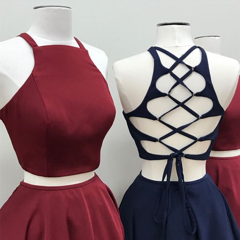 Two Pieces Short Prom Dress, Homecoming Dresses, Graduation School Party Gown, Winter Formal Dress
