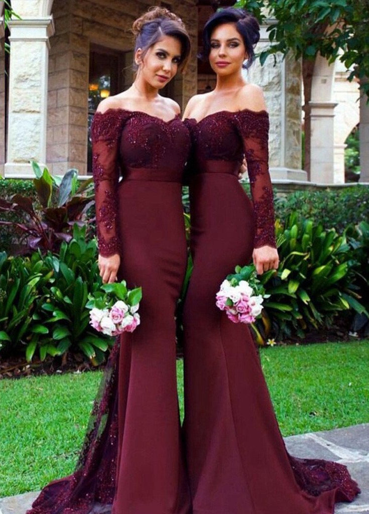 Mermaid Prom Dress with Sleeves, Prom Dresses, Evening Gown, Graduatio DressesTailor Mermaid Prom Dress with Sleeves, Prom Dresses, Evening Gown, Graduatio DressesTailor
