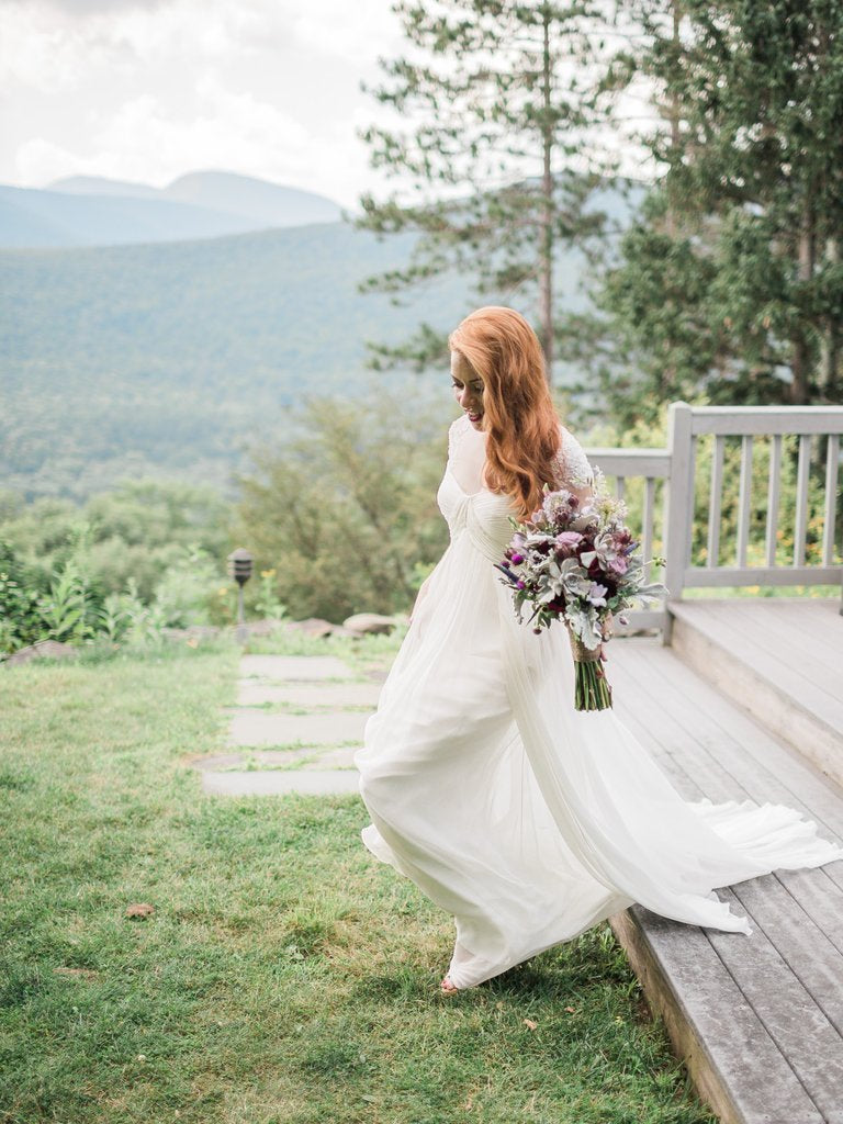 Simple Beach Wedding Dress in Chiffon, Dresses For Wedding, Bridal Gown ,Bride Dress, Dresses For Brides