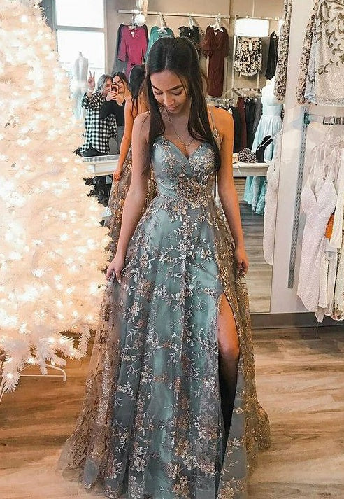 Lace Prom Dress, Long Homecoming Dress, Formal Dress
