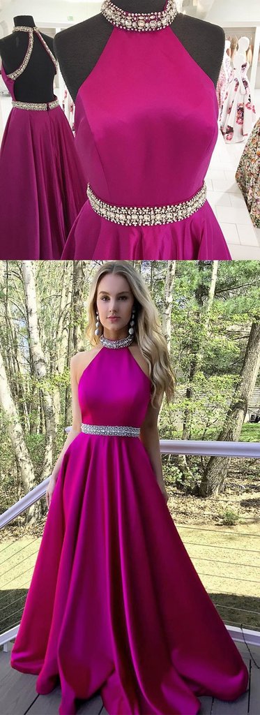 Prom Dress For Teens Halter Neckline, Prom Dresses, Graduation School Party Gown