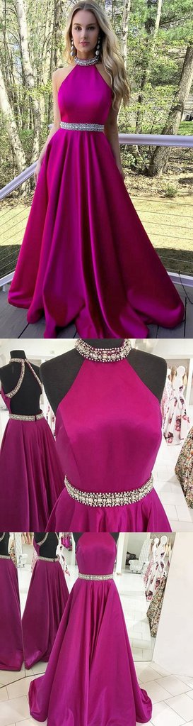 Prom Dress For Teens Halter Neckline, Prom Dresses, Graduation School Party Gown