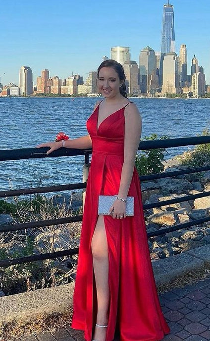 Simple Red Long Prom Dresses,Long Formal Evening Dresses,Charming Evening Dress,Dance Dress