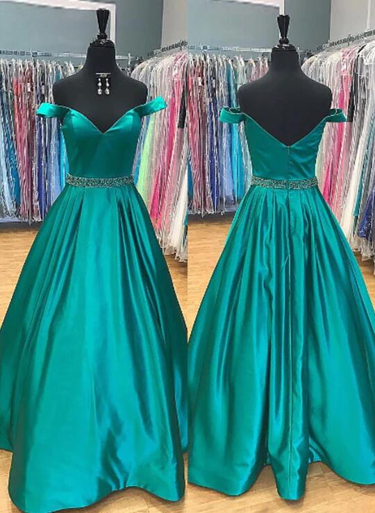 Green Prom Dresses Satin 2022, Evening Dress, Dance Dresses, Graduation School Party Gown