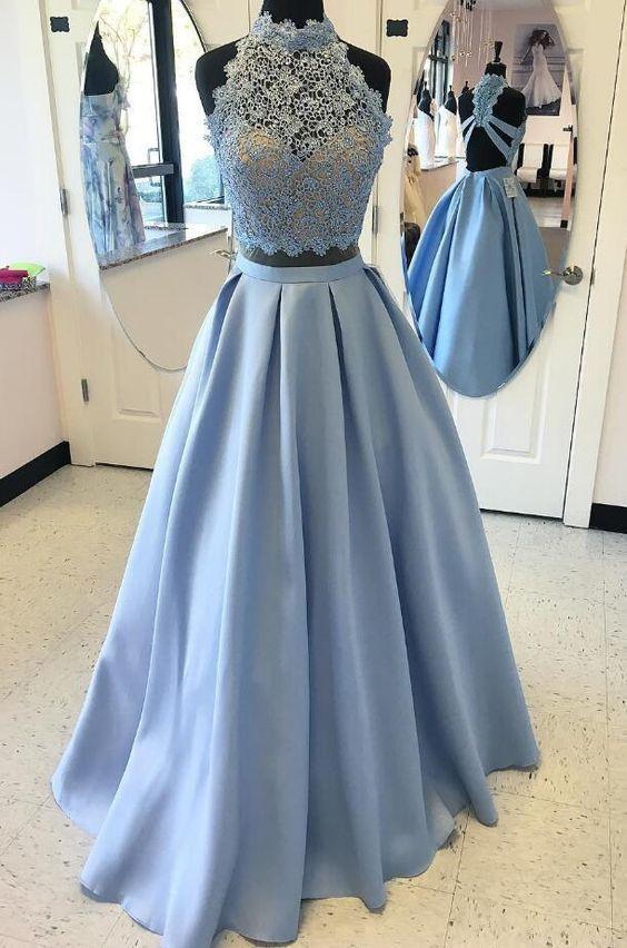 Prom Dress Halter Neckline, Prom Dresses, Evening Gown, Graduation School Party Dress, Winter Formal Dress