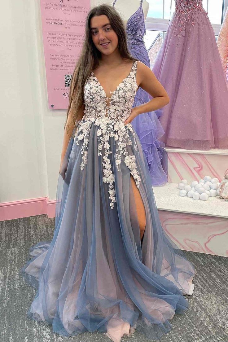 A line Tulle/Lace Long Prom Dresses – DressesTailor A line Tulle/Lace Long Prom Dresses – DressesTailor